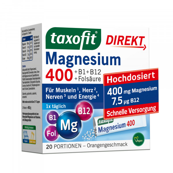 Abbildung für TAXOFIT Magnesium 400+B1+B6+B12+Folsäure 800 Gran.