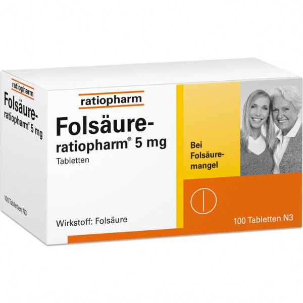 Abbildung für FOLSÄURE-RATIOPHARM 5 mg Tabletten