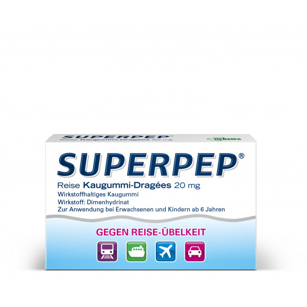 Abbildung für SUPERPEP Reise Kaugummi Dragees 20 mg