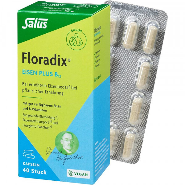 Abbildung für Salus FLORADIX Eisen plus B12 vegan Kapseln