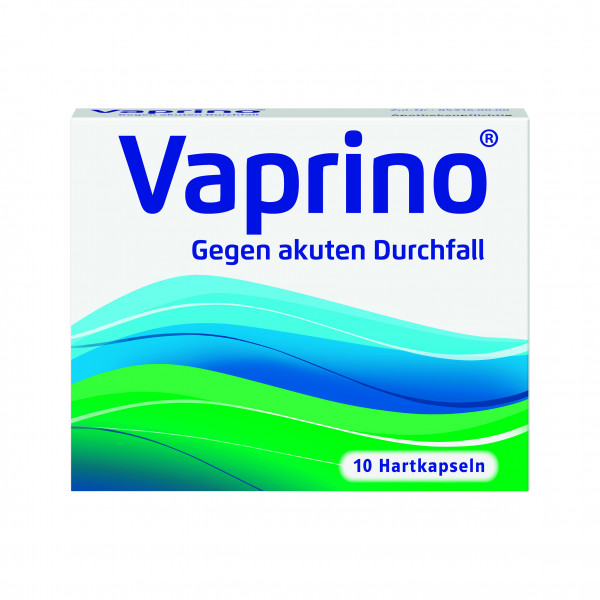 Abbildung für VAPRINO 100 mg Hartkapseln  mit dem Wirkstoff Racecadotril gegen akuten Durchfall