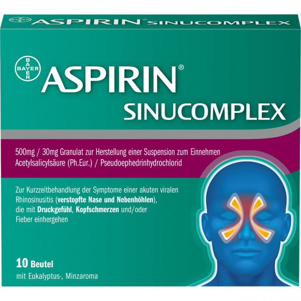 Abbildung für ASPIRIN SINUCOMPLEX 500mg/30mg Gra.Sus.-Herst.Btl.