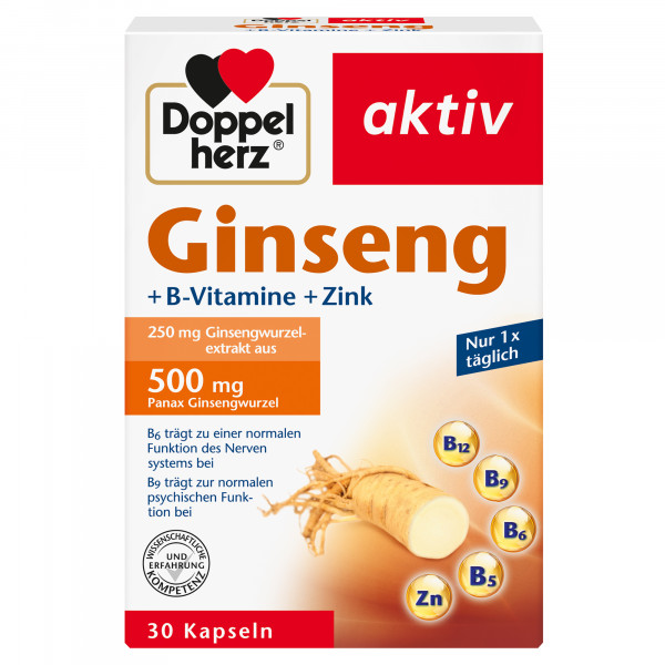 Abbildung für DOPPELHERZ Ginseng 250+B-Vitamine+Zink Kapseln