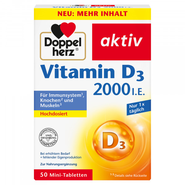 Abbildung für DOPPELHERZ Vitamin D3 2000 I.E. Tabletten