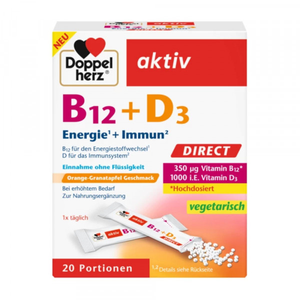 Abbildung für DOPPELHERZ B12+D3 DIRECT Pellets