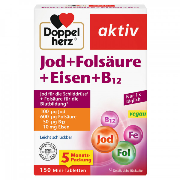 Abbildung für DOPPELHERZ Jod+Folsäure+Eisen+B12