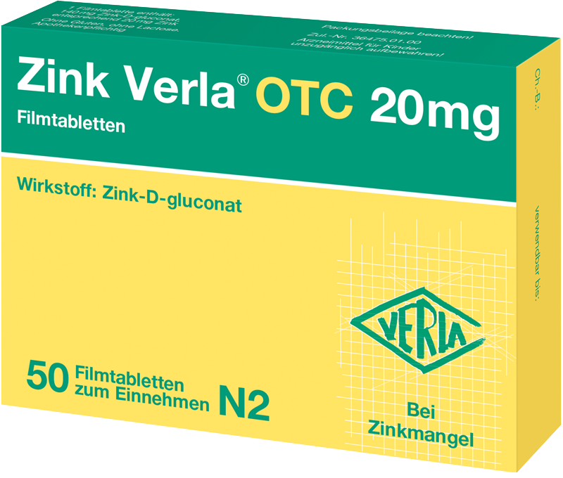 Abbildung für Zink Verla® OTC 20 mg