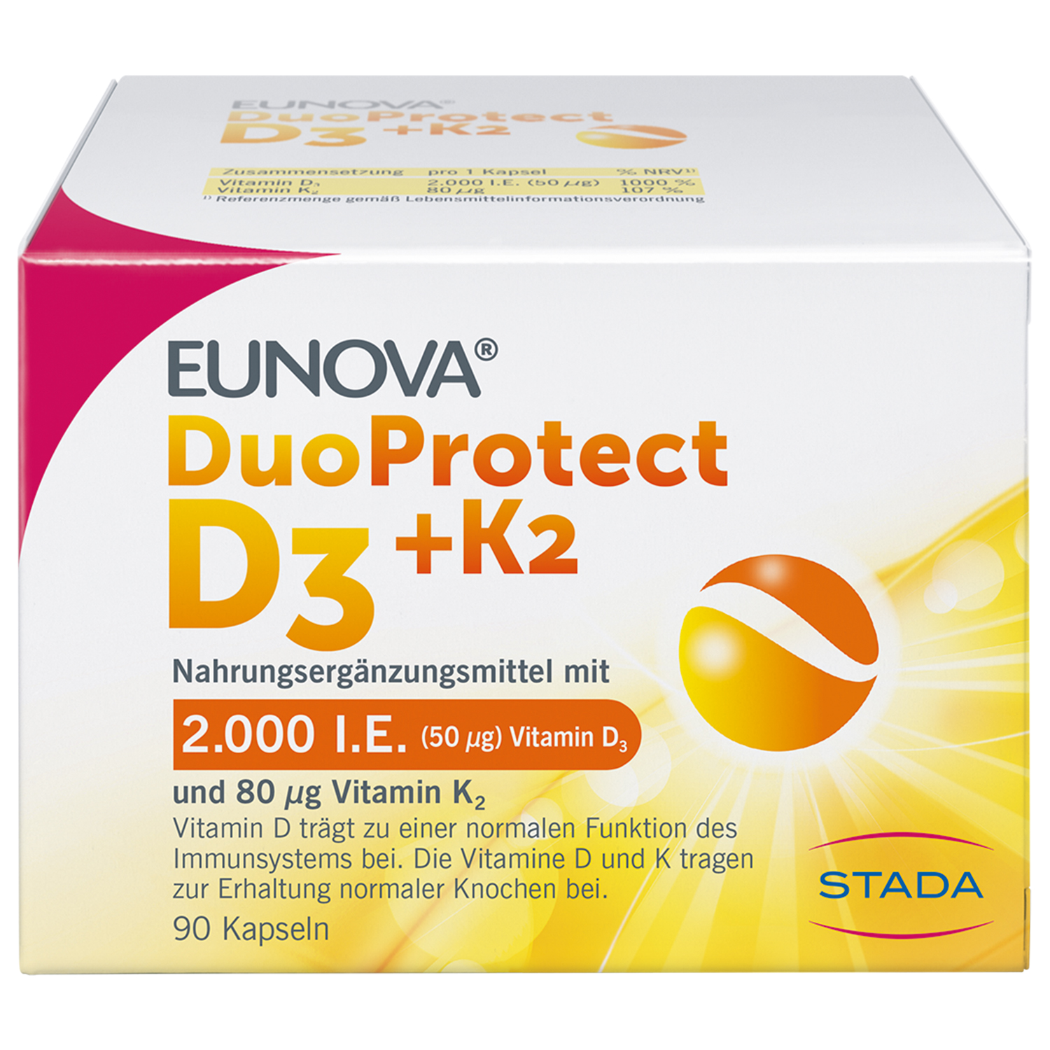 Abbildung für EUNOVA DuoProtect D3+K2 2000 I.E./80 μg Kapseln