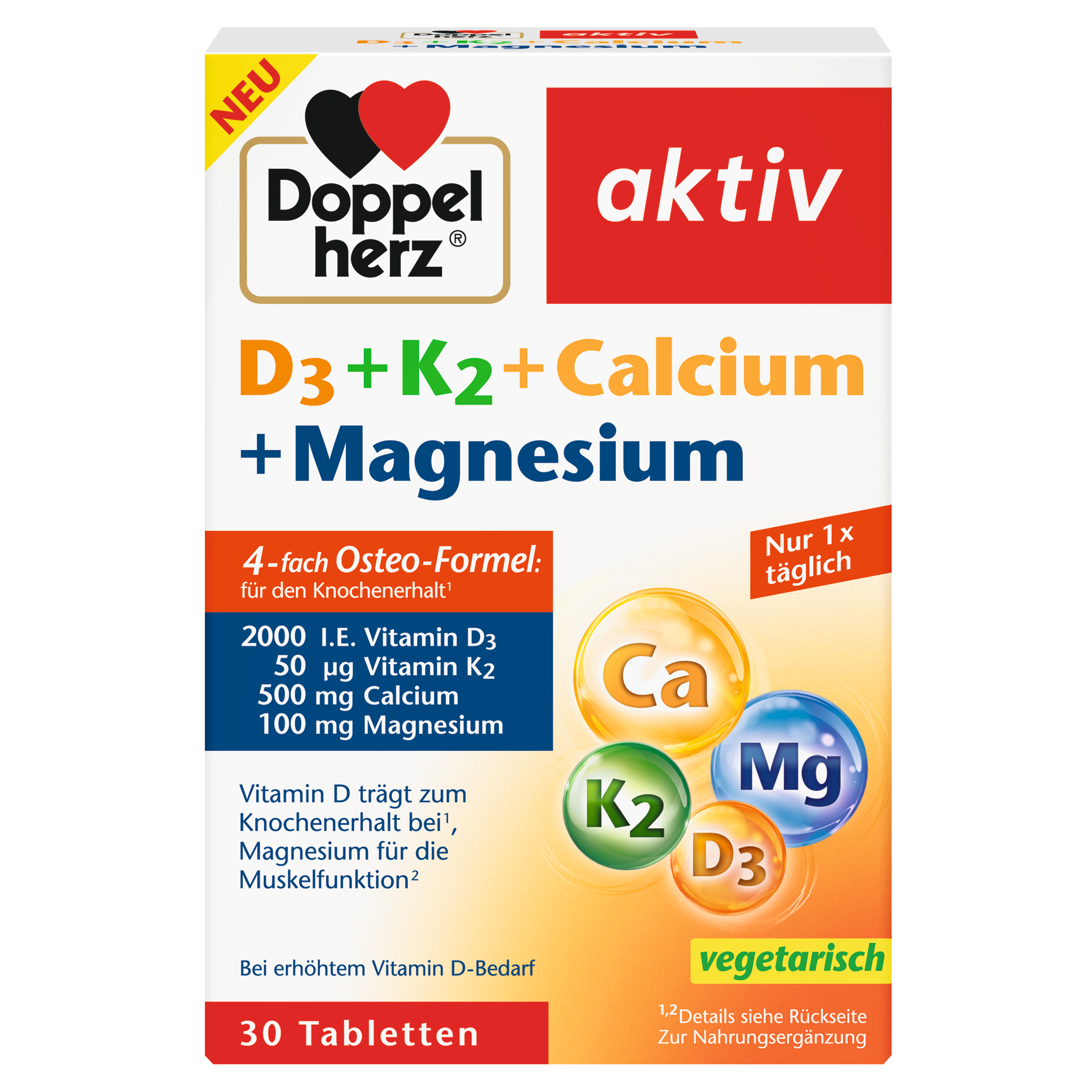 Abbildung für DOPPELHERZ D3+K2+Calcium+Magnesium